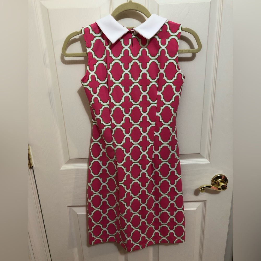 Katherine Way pink, white, and green patterned dress size xs - Picture 2 of 5